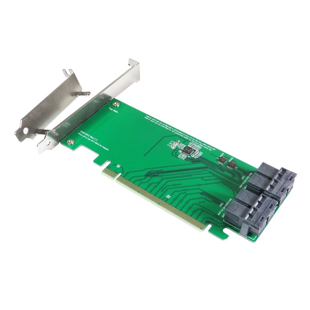 PCIe X16 to Mini SAS HD 8X Dual Port Adapter