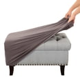 thumbnail image 2 of DYstyle Stretch Textured Plaid Oversized Ottoman Slipcover, 2 of 5