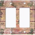 thumbnail image 6 of Metal Light Switch Plate Outlet Cover (Image of Brown Wood Fence White Rose FEN012), 6 of 13