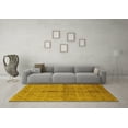 thumbnail image 3 of Ahgly Company Indoor Round Oriental Yellow Industrial Area Rugs, 3' Round, 3 of 4