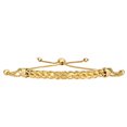 thumbnail image 1 of 14K Yellow Gold Round Diamond Cut Wheat Adjustable Bracelet With Arched Center, 9.25", 1 of 1