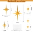 thumbnail image 2 of Kabuer Plastic Mid-Century Starburst Wall Accent Decor, Gold, 6 Pack, 2 of 7