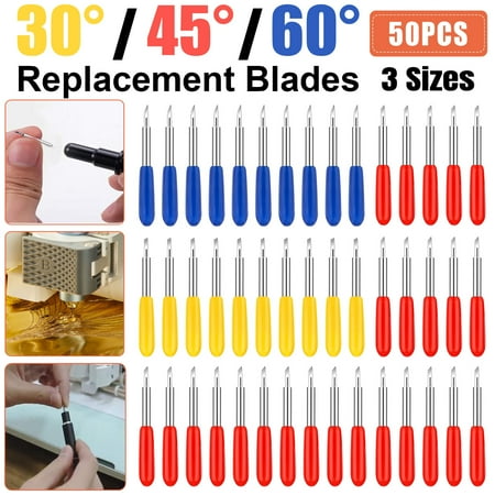 50Pcs Blades Replacement for Cricut Explore Air 2 Cutting Machine 3 Sizes Effect