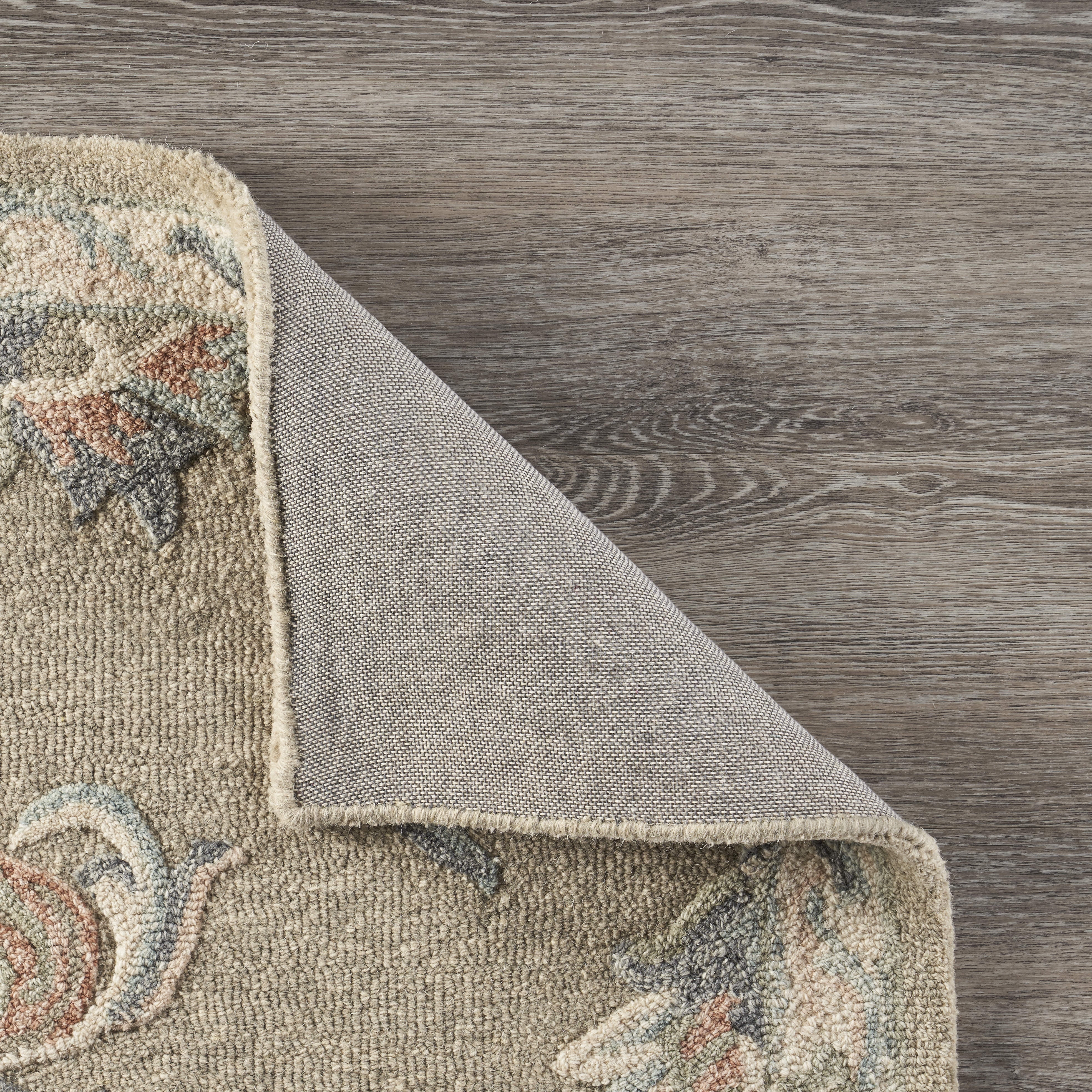 LR Home Wade 2' x 3' Tan/Cream Floral Wool Indoor Area Rug