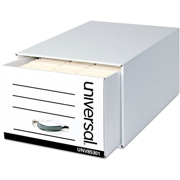 Universal Heavy-Duty Storage Box Drawer, Legal, 17 1/4 x 25 1/2 x 11, White, 6/Carton