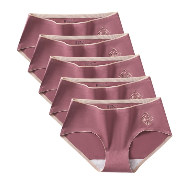 Harpily 2025 Intimates Clearance In With Non Underwear Color Solid 5PC Briefs Thin Mid Women's Waist
