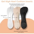 thumbnail image 2 of Plantillas para tacones 3/4 gel soporte de arco autoadhesivas para sandalias zapatos planos y tacones altos talla mujer 5-8.5, 2 of 7