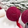 thumbnail image 6 of 9PCS Velvet Christmas Ornaments 4 Inch, Flocked Shatterproof Xmas Tree Balls in Burgundy Red for Holiday Home Wedding Party Tree Decorations, 6 of 9