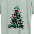 thumbnail image 2 of Instant Message - Book Christmas Tree - Women's Short Sleeve Graphic T-Shirt, 2 of 5