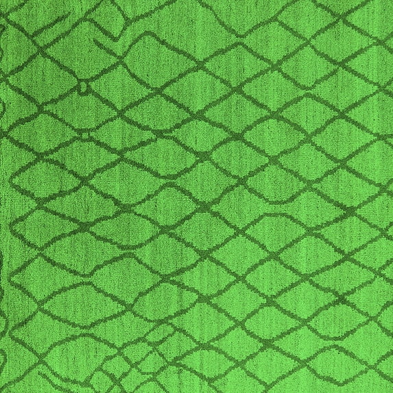 Ahgly Company Indoor Square Oriental Green Industrial Area Rugs, 3' Square
