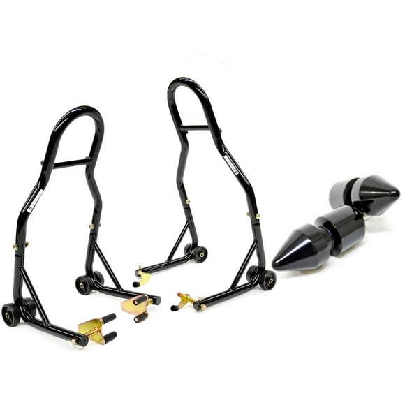 Venom Sport Bike Motorcycle Front & Rear Combo Wheel Lift Stands Fork & Swingarm Stands Paddock Stands Compatible with Yamaha + FREE SPOOLS
