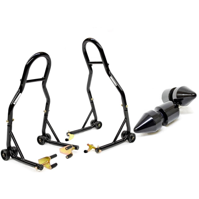 Venom Sport Bike Motorcycle Front & Rear Combo Wheel Lift Stands Fork & Swingarm Stands Paddock Stands Compatible with Yamaha + FREE SPOOLS
