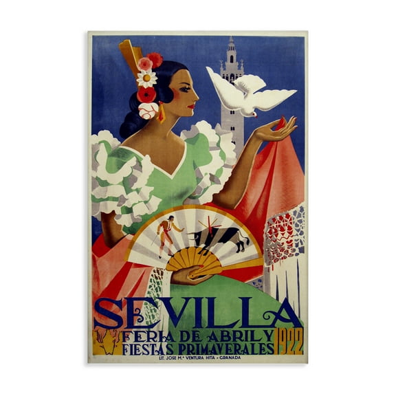 Stupell Industries Seville Vintage Culture People Painting Wrapped Canvas Canvas Art Print Wall Art, 16 x 24