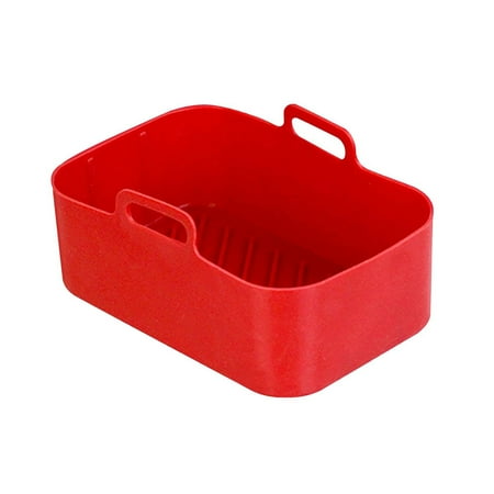 

Silicone Pan for Air Fryer Silicone Air Fryer Lined Dual Air Fryer Basket Rack Accessories for Air Fryer Oven and Microwave Red