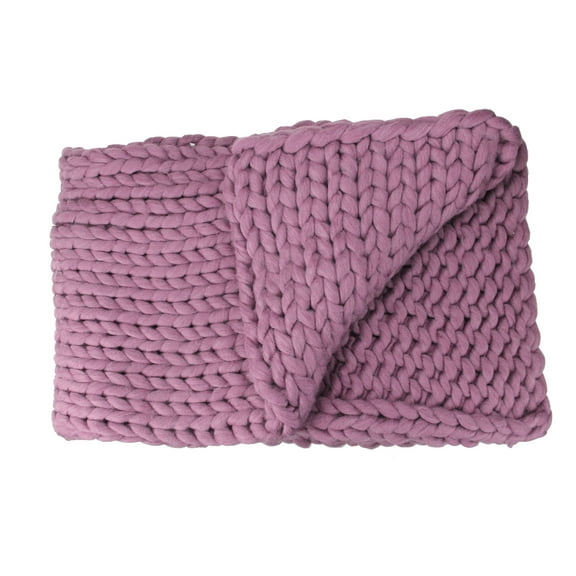 Northlight 50" x 60" Cable Knit Plush Throw Blanket - Dark Purple