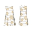 thumbnail image 7 of Honeii Gold Snowflake Print Women's Sleeveless Dress, Loose Fit Casual Dress for Women, Summer Fashion Dress, 7 of 7