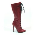thumbnail image 2 of Highest Heel Womens 4.5" Stretch Lace-Up Corset Boot Red Patent Shoe, 2 of 2
