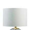 thumbnail image 3 of Benjara 21 Inch Table Lamp, White Drum Shade, Round Clear Glass Base, Brass Metal, 3 of 5
