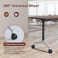 thumbnail image 4 of Conference Table 6ft,Folding Conference Room Table on Wheels,Mobile Flip Top Training Tables for Office,Meeting(8,Walnut,61" D X 19.6" W X 29.5" H), 4 of 7