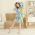 thumbnail image 3 of FORMRS Niños Bathrobe Unisex Hooded Robe Soft Plush Pajamas Sleepwear, Size 2-3T, Retro Lemon Leaves, 3 of 7