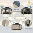 thumbnail image 7 of ALAULM 12'x14' Hardtop Gazebo, Galvanized Metal Double Roof with Brown Netting & Curtains, Sunshade for Patio, Backyard & Deck, 7 of 7