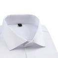 thumbnail image 4 of BRGZLK Men's Dress Shirt Solid Color French Cuff Casual Business Turn Down Collar Button Long Sleeve Slim Fit Shirt White S, 4 of 5