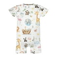 thumbnail image 4 of Noahs Ark Animals Rainbow Sun Baby Rompers Outfits Infant Girls Boys Panda Lion Giraffe Elephant Monkey Baby Bodysuits Summer Jumpsuits, 4 of 6