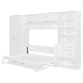 thumbnail image 6 of Harper & Bright Designs Full Murphy Bed Wall Bed with Closet, Full Size Cabinet Bed Folding Wall Bed with Storage Drawers and Shelves for Guest Room Office, White, 6 of 19