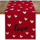 thumbnail image 1 of POWKOL Camino de mesa para San Valentín, 13 x 70 pulgadas, diseño de corazón de amor, estilo rústico de temporada, arpillera roja, decoración para mesa de comedor, cocina, hogar, fiesta (rojo), 1 of 6
