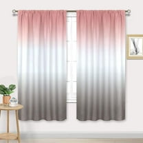 Ombre Blush Pink and Gray Curtains Rod Pocket 42W x 63L Inch Gradient Peach Pale Color for Women Baby Teen Girls Bedroom Decor Art Printed Living Room Window Drapes Treatment Fabric 2 Panels
