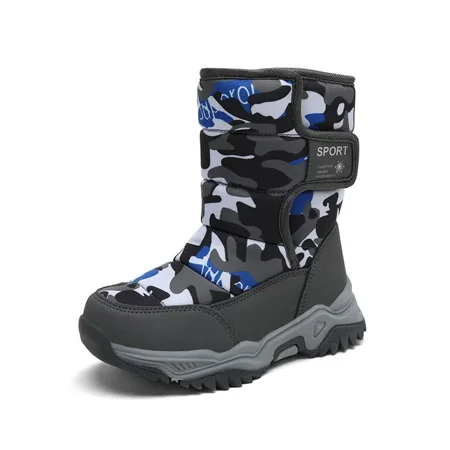 

Kids Snow Boots Boys Girls Winter Boots Warm Waterproof Outdoor Boots Grey/Blue/Green