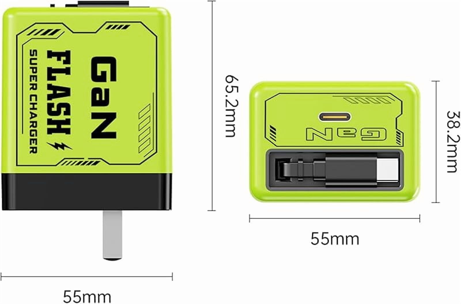 2 in 1 Gan Charger, All in One Foldable Plug for iPhone, 120w Compatible Fast Charging Power Adapter Retractable Wall 2-in-1 GaN 120W Fast Charger(Orange-2PC)