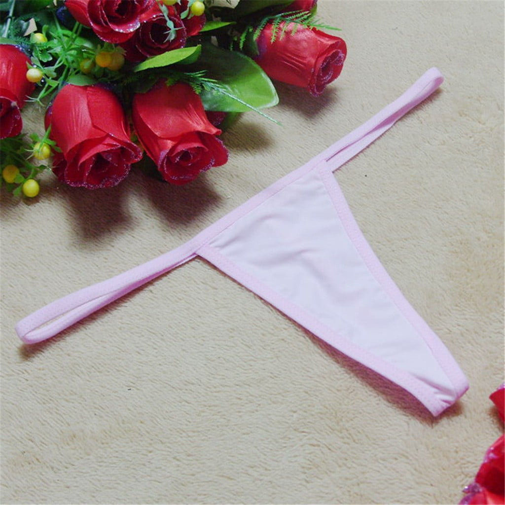 Breathable Bikini Panties for Women Plus Size Sexy T-Back G-String Thong  Soft Underwear White XL