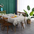 thumbnail image 3 of HSHDLDF Cotton Linen Tablecloth 51 x 51 Inches Square Lace Flower Embroidery Grey Table Cover for Dining Table Home Kitchen Restaurant Decoration, 3 of 7
