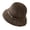 Coffe, variant on Handcrafted Grass Hat Women’s Hollow Crocheted Bucket-Shaped Sun Hat, Breathable Woven Sun Hat with Faux Leather Trim