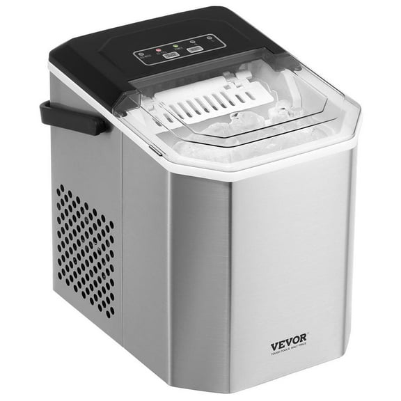 Countertop Ice Maker Nugget 9Cubes Ready in 6Mins 26 lbs. in 24Hrs 11.6 in.Width Self-Cleaning Portable Ice Maker Sliver