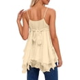 thumbnail image 6 of GHIIYER Spaghetti Strap Tank Top for Women Ssleeveless Camisole Ruffle Layered Mesh Dressy Top Size 2XL, 6 of 6