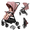 Lightweight-Pink, variant on Baby Stroller Lightweight Travel Baby Pram with Cup Holder and Mosquito Net 0-36 Months,Support One-Touch Folding,Unisex,BLACK
