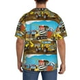 thumbnail image 5 of Easygdp Different Construction Site Vehicles Men's Casual Short-sleeved Shirt with Pocket and Button Suitable for Beach Vacation Leisure - 3X-Large, 5 of 7