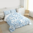 thumbnail image 3 of Manfei Adults Blue Flowers Bedding Comforter Set 2pcs,Chic Floral Blossoms Twin Comforter Sets Microfiber,Spring Garden Breathable Bedding Set,Luxury Bedroom Decor,Reversible, 3 of 8