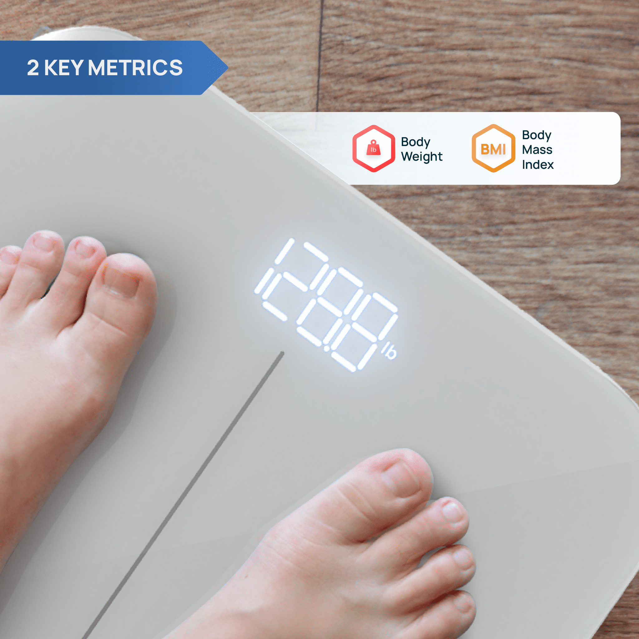 INEVIFIT Smart Premium Bathroom Scale with Bluetooth and Free Tracking INEVIFIT APP - Silver