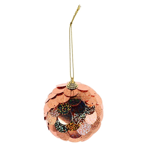 HEANUJJ Shatterproof Orange Christmas Tree Ornament with Sparkling Sequin Finish for Holiday Decoration