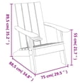 thumbnail image 5 of vidaXL Patio Adirondack Chair Light Brown 29.5"x34.8"x35.2" Polypropylene, 5 of 8