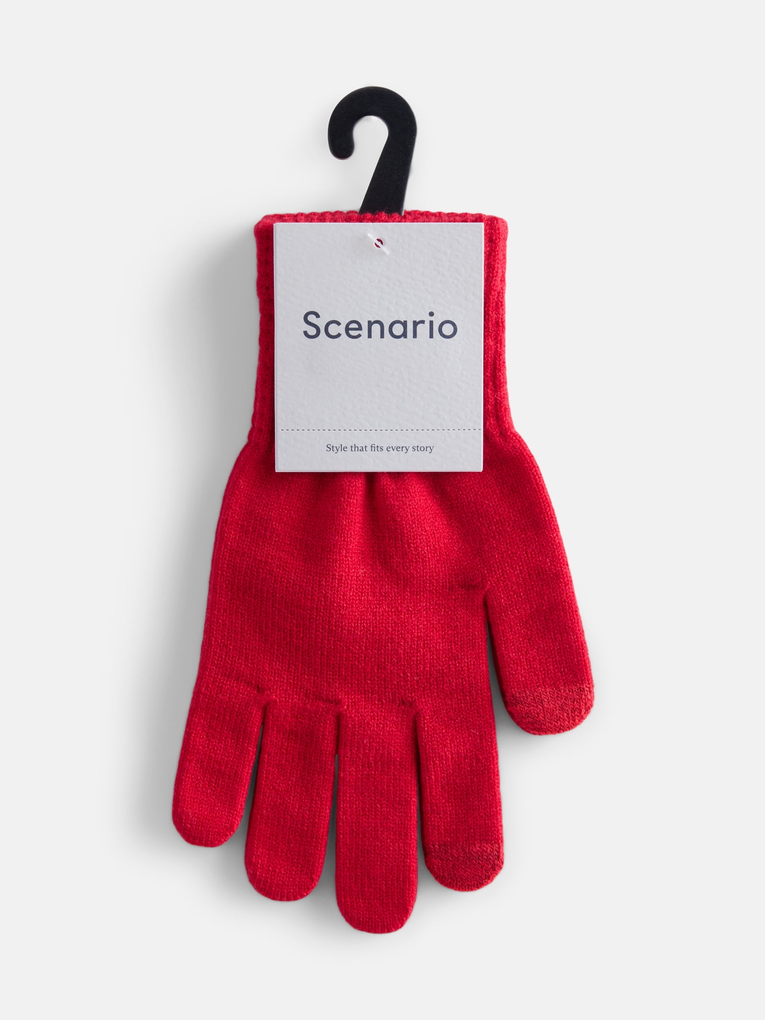 Scenario Women's Tech Touch Knit Gloves, Brilliant Red