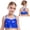 Blue, variant on Kids Girls Hip Hop Jazz Ballet Dance Crop Tops Ruffle Camisole Gymnastics Tank Vest Shirt Sport Bra Hot Pink 6