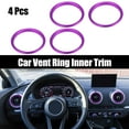 thumbnail image 2 of 4 Pcs Purple Car Air Conditioner Vent Ring Outer Trim Aluminum Alloy Decoration Cover for Audi A3 S3 Q2L 2013-2021, 2 of 6