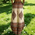 thumbnail image 7 of Mifsaly Ethnic Tribal Print Harem Pants Women High Waist Wide Leg Pant Summer Vacation Casual Trendy Boho Outfits with Pockets XL, 7 of 7