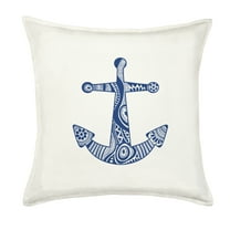 Greendale Home Fashions 20" x 20" Blue Anchor Cotton Canvas Decorative Pillow