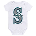 thumbnail image 4 of Newborn & Infant Teal/Navy/White Seattle Mariners Minor League Player Three-Pack Bodysuit Set, 4 of 4