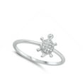 thumbnail image 4 of Cute Turtle Ring Clear Cubic Zirconia .925 Solid Sterling Silver Band White Jewelry Female Size 4, 4 of 4